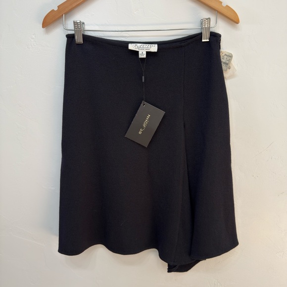 St. John Dresses & Skirts - 🆕 St. John Vintage 90s Asymmetrical Navy Knit Skirt, New with Tags, Size 2